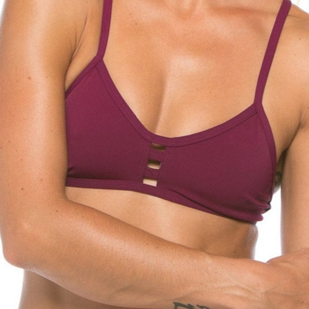 Jolyn Tomcat Bikini Top Burgundy Size S - Picture 1 of 13